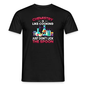 Chemistry Like Cooking Just Don'T Lick The Spoon - Männer T-Shirt - Schwarz - Vorne - AI Model Male 178 light (178cm)