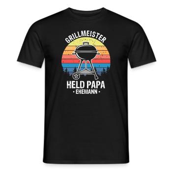 Papa Grillmeister - Männer T-Shirt - Schwarz - Vorne - AI Model Male 178 light (178cm)