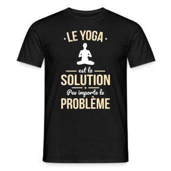 Le yoga est la solution peu importe le problème - T-shirt homme - noir - Devant - AI Model Male 178 light (178cm)