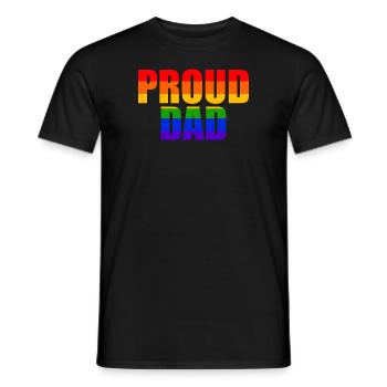Proud Papa LGBTQ Queer Father's Day Gift LGBT - Men's T-Shirt - black - Front - AI Model Male 178 light (178cm)