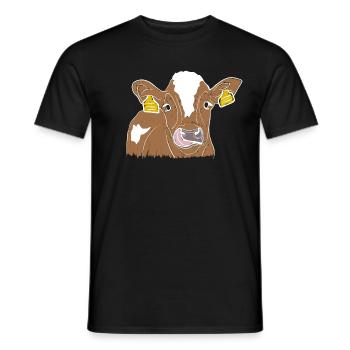 Vache, vaches, vache laitière, ferme, animaux de ferme - T-shirt homme - noir - Devant - AI Model Male 178 light (178cm)