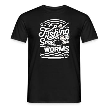 Angeln ist der Sport der ertrinkenden Würmer - Männer T-Shirt - Schwarz - Vorne - AI Model Male 178 light (178cm)