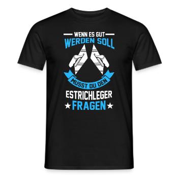 Boedenleger Estrichleger - Männer T-Shirt - Schwarz - Vorne - AI Model Male 178 light (178cm)