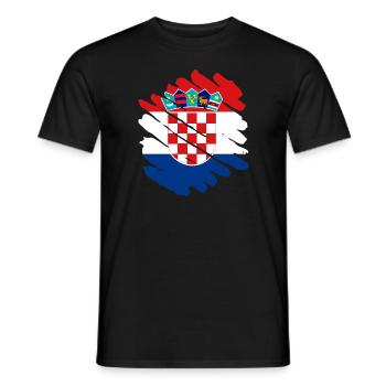 Croatia Flag Adriatic Sea Zagreb Croatian Flag - Men's T-Shirt - black - Front - AI Model Male 178 light (178cm)
