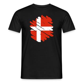 Drapeau du Danemark Scandinavie Drapeau du Danemark Voyage - T-shirt homme - noir - Devant - AI Model Male 178 light (178cm)