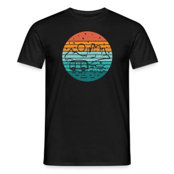 Retro Camper Bus Caravan Vintage Camper Graphic - Men's T-Shirt - black - Front - AI Model Male 178 light (178cm)