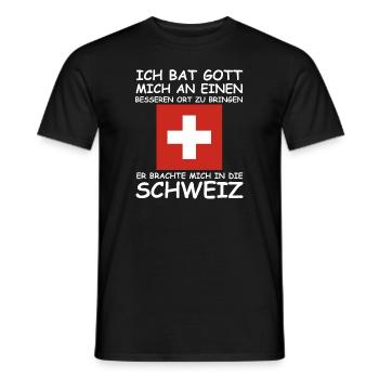 Ich bat Gott mich an einen besseren Ort zu bringen - Männer T-Shirt - Schwarz - Vorne - AI Model Male 178 light (178cm)