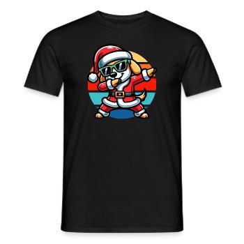 Dabbing Hund Vintage Sunset - Männer T-Shirt - Schwarz - Vorne - AI Model Male 178 light (178cm)