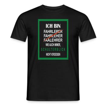 Lustiges Fahrlehrer T-Shirt - Schulterblick Spruch - Männer T-Shirt - Schwarz - Vorne - AI Model Male 178 light (178cm)