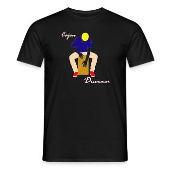 cajon drummer musician cajon drummer gift - Men's T-Shirt - black - Front - AI Model Male 178 light (178cm)