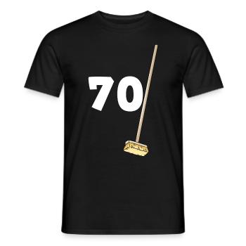 Anniversaire 70 Balais Cadeau Papy Mamie - T-shirt homme - noir - Devant - AI Model Male 178 light (178cm)
