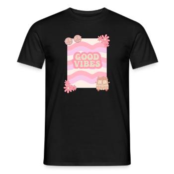 Good Vibes - Männer T-Shirt - Schwarz - Vorne - AI Model Male 178 light (178cm)