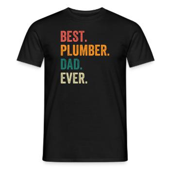 Best Plumber Dad Ever - Men's T-Shirt - black - Front - AI Model Male 178 light (178cm)