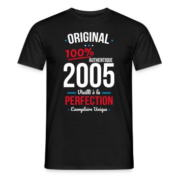 20 Year Anniversary - Original 2005 - Men's T-Shirt - black - Front - AI Model Male 178 light (178cm)
