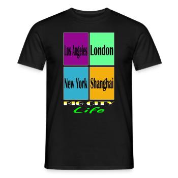 Los Angeles London New York Shanghai Big City Life - Männer T-Shirt - Schwarz - Vorne - AI Model Male 178 light (178cm)