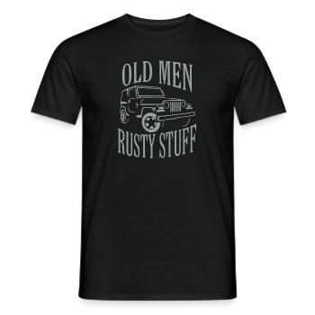 Jeep Old Men - Rusty Stuff - 4x4 Jeep Offroad - Men's T-Shirt - black - Front - AI Model Male 178 light (178cm)