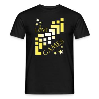 gamer I love games - Männer T-Shirt - Schwarz - Vorne - AI Model Male 178 light (178cm)