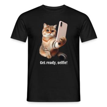 Get ready, selfie-9 - Men's T-Shirt - black - Front - AI Model Male 178 light (178cm)