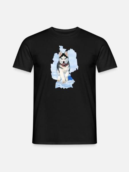 Hund Husky, Hund Husky, Deutschland - Männer T-Shirt - Schwarz