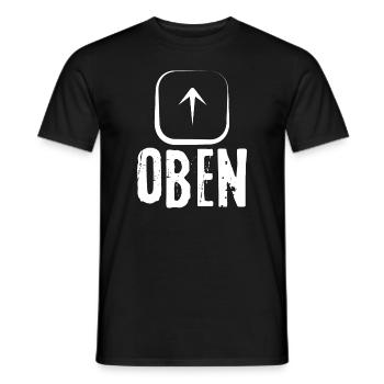 Oben ! Karton Aufdruck - Männer T-Shirt - Schwarz - Vorne - AI Model Male 178 light (178cm)