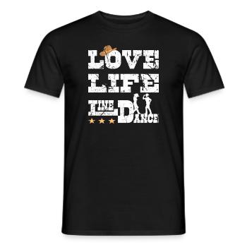 Line Dance Love Life - Men's T-Shirt - black - Front - AI Model Male 178 light (178cm)