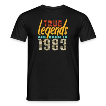Die True Legends wurden 1983 geboren. Jahr 2025. - Männer T-Shirt - Schwarz - Vorne - AI Model Male 178 light (178cm)