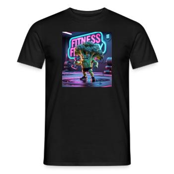 Cartoon Brokkoli Fitnessstudio - Männer T-Shirt - Schwarz - Vorne - AI Model Male 178 light (178cm)