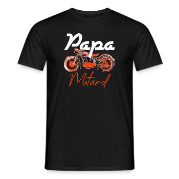 Papa motard - T-shirt homme - noir - Devant - AI Model Male 178 light (178cm)