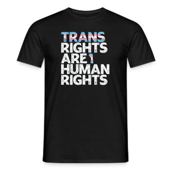 LBGT Flag Gay Pride Les droits des trans sont des droits humains - T-shirt homme - noir - Devant - AI Model Male 178 light (178cm)