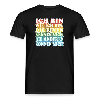 Ich bin wie ich bin - Adenauer Zitat in 3D Text - Männer T-Shirt - Schwarz - Vorne - AI Model Male 178 light (178cm)