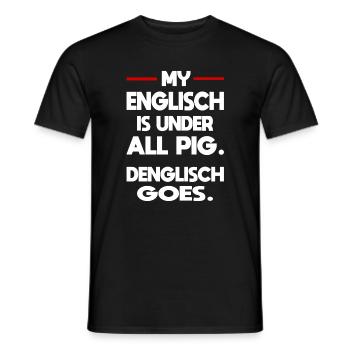 English German Denglish - Men's T-Shirt - black - Front - AI Model Male 178 light (178cm)