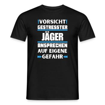 Don't talk to stressed hunters! - Men's T-Shirt - black - Front - AI Model Male 178 light (178cm)