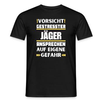 Don't talk to stressed hunters! - Men's T-Shirt - black - Front - AI Model Male 178 light (178cm)