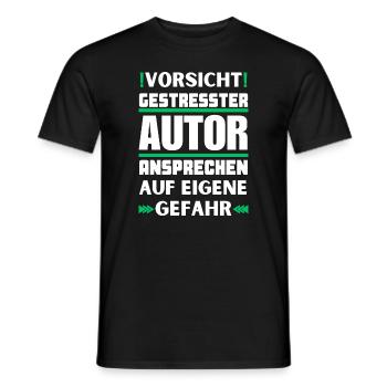 Ne vous adressez pas à un auteur stressé ! - T-shirt homme - noir - Devant - AI Model Male 178 light (178cm)