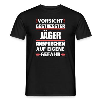 Gestresster Jäger nicht ansprechen! - Männer T-Shirt - Schwarz - Vorne - AI Model Male 178 light (178cm)