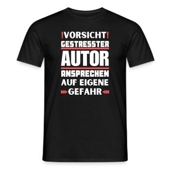 Gestresster Autor nicht ansprechen! - Männer T-Shirt - Schwarz - Vorne - AI Model Male 178 light (178cm)