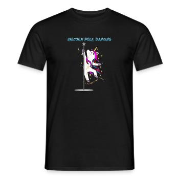 Unicorn Pole Dancing - Men's T-Shirt - black - Front - AI Model Male 178 light (178cm)