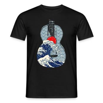 Guitarist Guitar Guitar Music Japanese Wave - Men's T-Shirt - black - Front - AI Model Male 178 light (178cm)