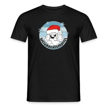 Comicstyle Pudelmotiv - Weihnachten ohne mich - Männer T-Shirt - Schwarz - Vorne - AI Model Male 178 light (178cm)