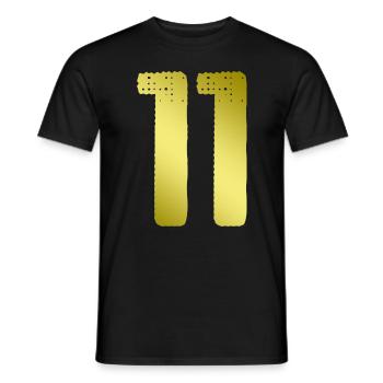 11 Maillot numéro - T-shirt homme - noir - Devant - AI Model Male 178 light (178cm)