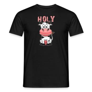mucca - T-shirt uomo - nero - Fronte - AI Model Male 178 light (178cm)