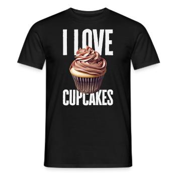 I love cupcakes - Men's T-Shirt - black - Front - AI Model Male 178 light (178cm)