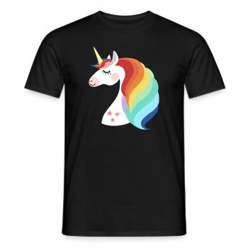 Einhorn Kopf stolzes Schimmel Pferde Kopf Logo - Männer T-Shirt - Schwarz - Vorne - AI Model Male 178 light (178cm)