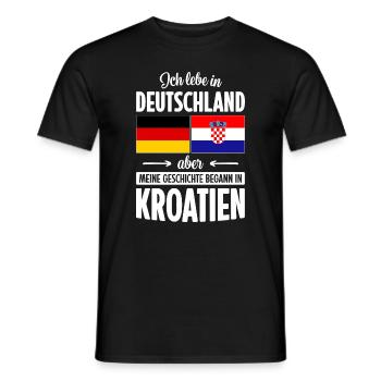 MEINE GESCHICHTE BEGANN IN KROATIEN - Männer T-Shirt - Schwarz - Vorne - AI Model Male 178 light (178cm)