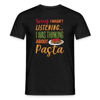 Penser aux pâtes Spaghetti Chef Cuisine italienne - T-shirt homme - noir - Devant - AI Model Male 178 light (178cm)