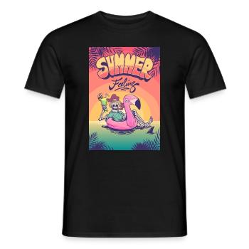 Saufen Party Urlaub Reise Strand Meer Ozean Sonne - Männer T-Shirt - Schwarz - Vorne - AI Model Male 178 light (178cm)