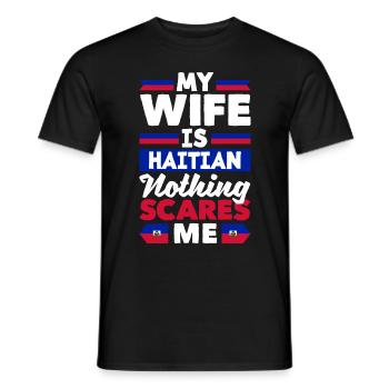 Haïti Haïti Haïti Drapeau Femme Drôle - T-shirt homme - noir - Devant - AI Model Male 178 light (178cm)