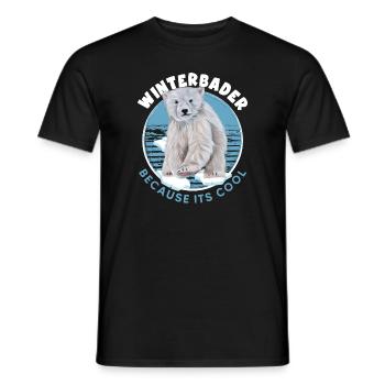 winterbader eisbader eisbär geht eisbaden - Männer T-Shirt - Schwarz - Vorne - AI Model Male 178 light (178cm)