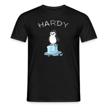 Anbaden Ice Pool Winter Swimmers « hardy » Penguin - T-shirt homme - noir - Devant - AI Model Male 178 light (178cm)