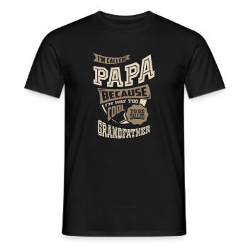 Je m’appelle Papa - T-shirt homme - noir - Devant - AI Model Male 178 light (178cm)